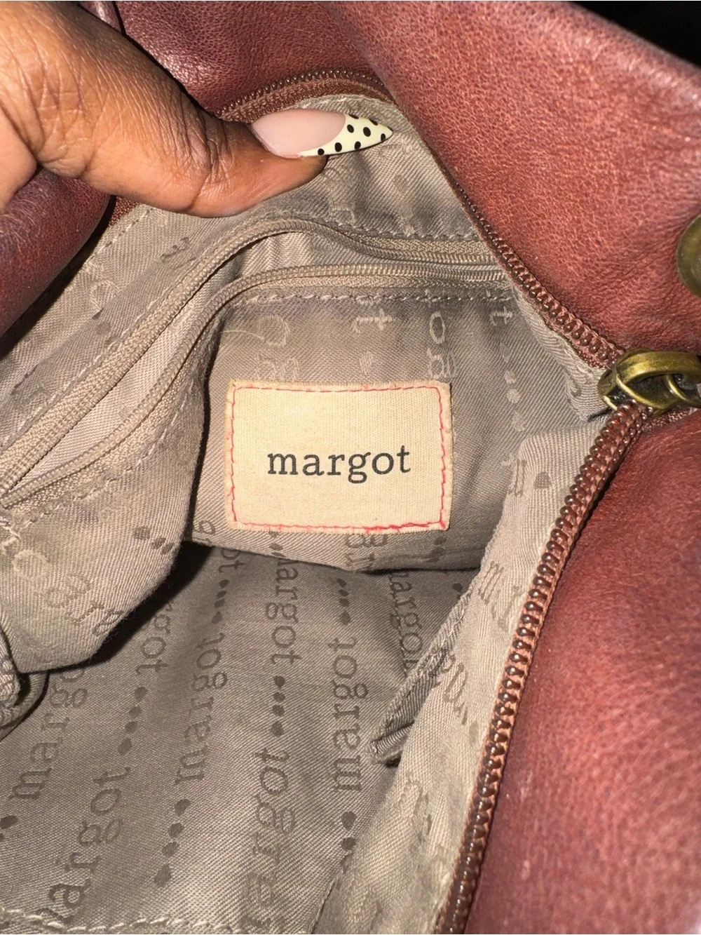 Margot Genuine Leather Crossbody Bag - Brown